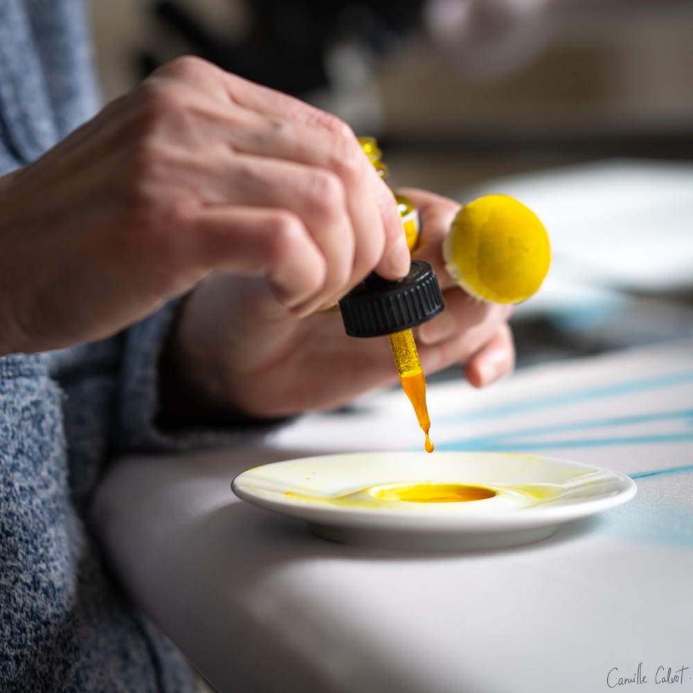 Encre sur tissu, à la main CM-Fait main à Générargues