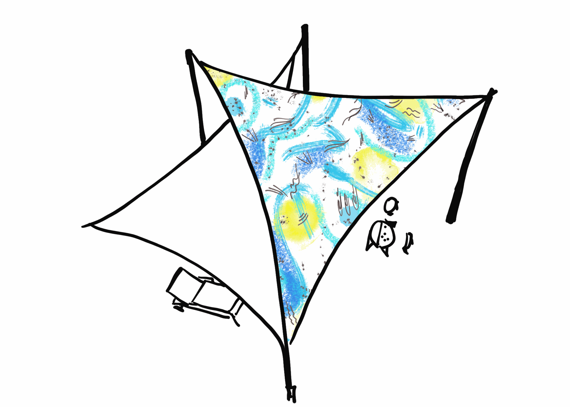 Dessin voile d&#39;ombrage décorée