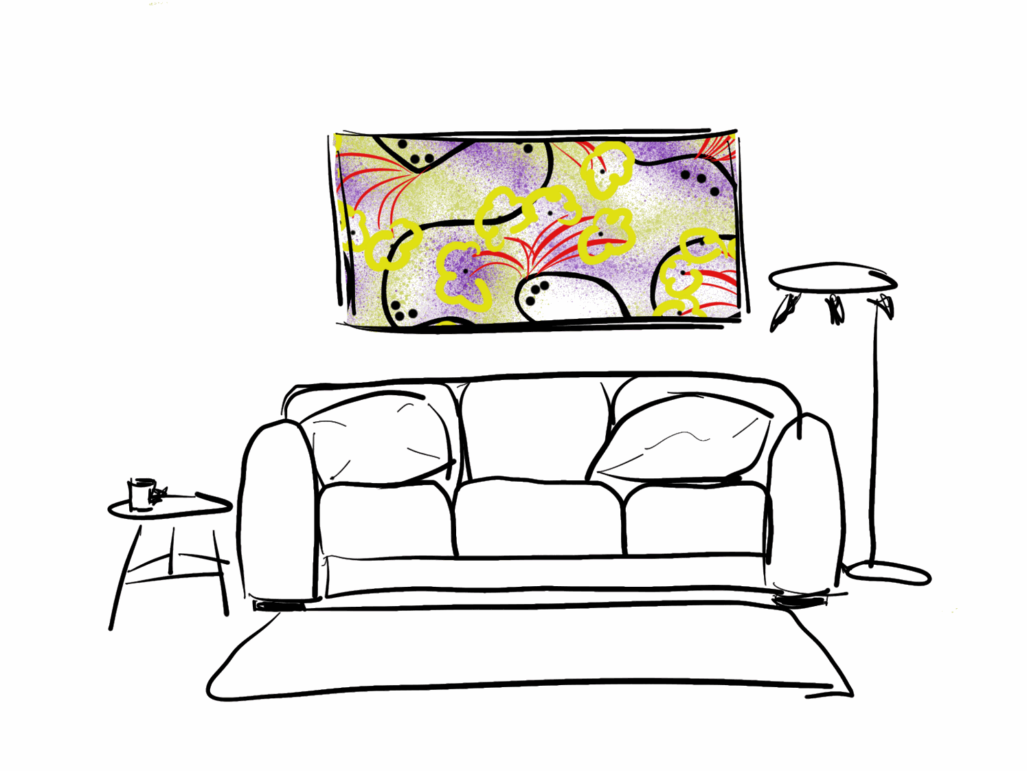 Décor mural dans un salon