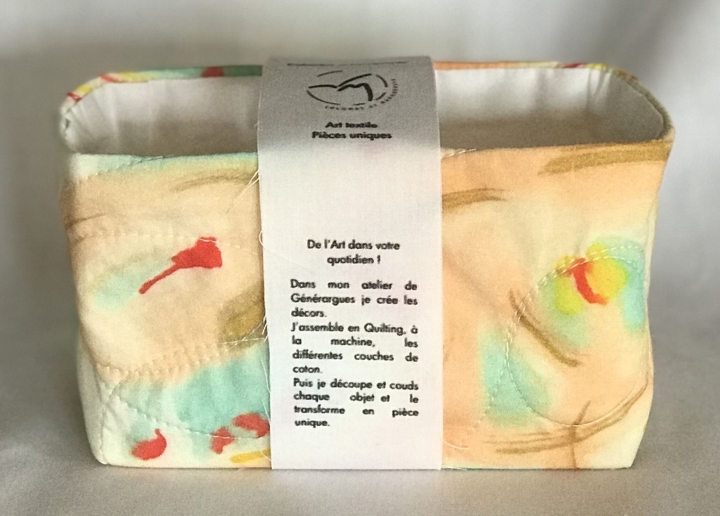 Panier motif "orage" garni de 5 lingettes - Motifs et matelassage exclusifs