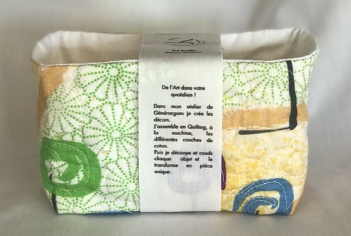 Panier motif "courant" garni de 5 lingettes - Motifs et matelassage exclusifs
